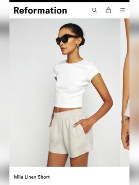Reformation Mila linen Short - Size Small